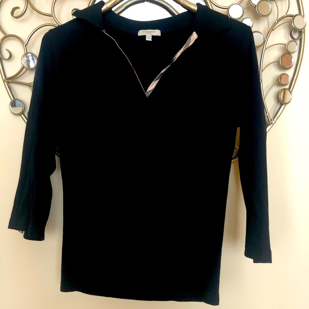 Auth Burberry top sleeves black